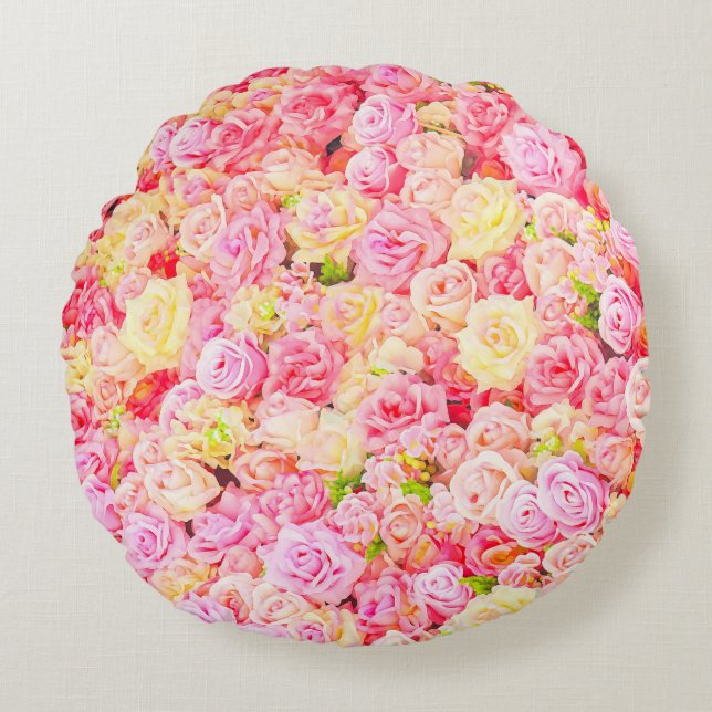 Rose garden round cushion (Front)