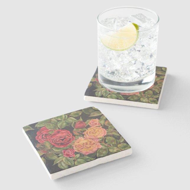 Rose Garden Stone Coaster (Side)
