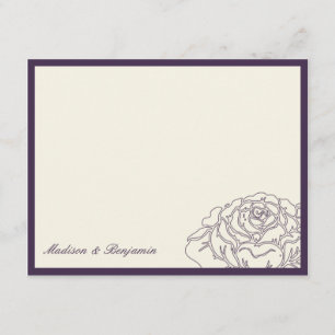 Rose Garden Thank You Card - Purple