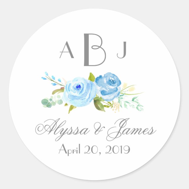 Rose Garden Three Letter Monogram Label (Front)