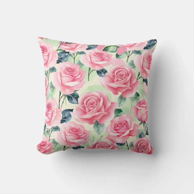 Rose Garden Throw Pillow (Front)