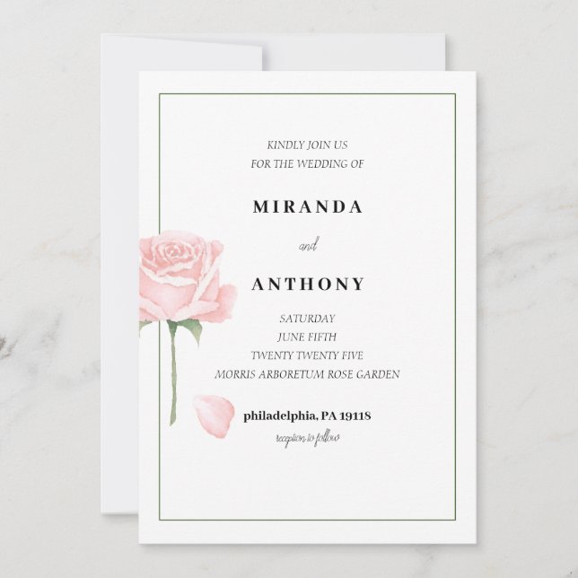 Rose Garden Wedding Invitation (Front)