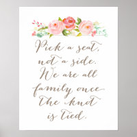 Rose Garden Wedding Sign | Pick A Seat, Not A Side