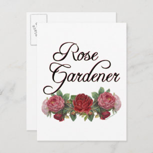 Rose Gardener Saying with Roses Postcard