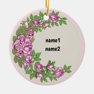Rose  garland ceramic tree decoration