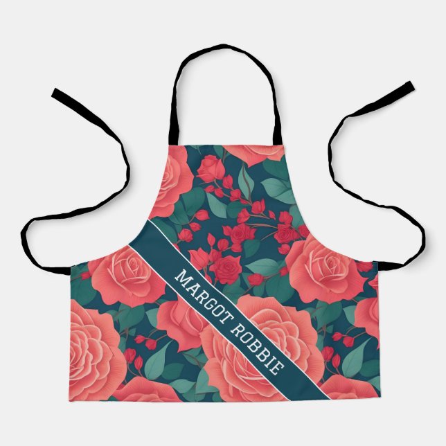 Rose Geometric Colourful Personalised Pattern Apron (Front)