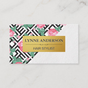 Rose Geometric Pattern Colour Block Business Card