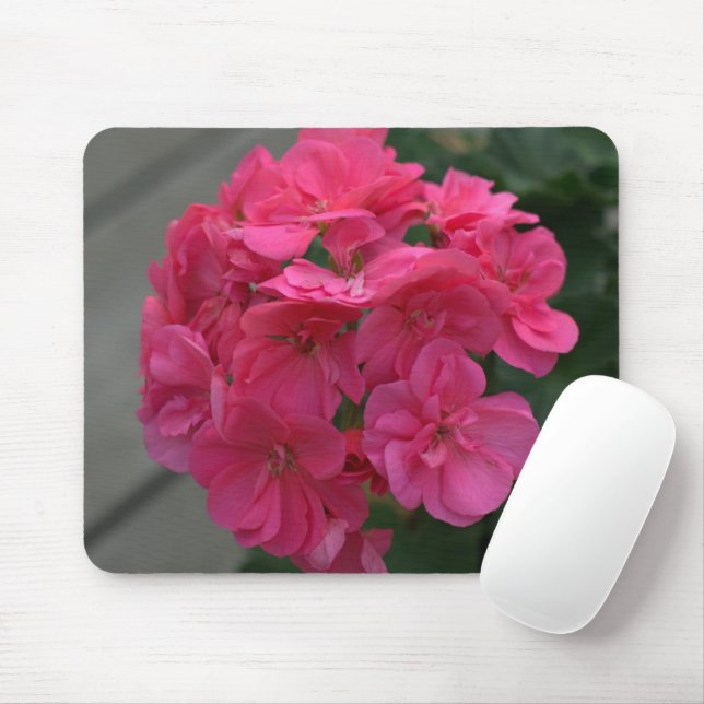 Rose Geranium Floral Mousepad (With Mouse)