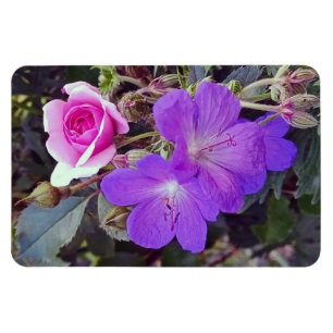 Rose & Geranium Large personalised photo magnet