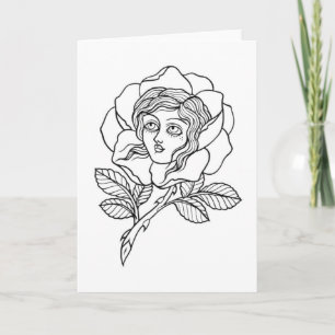 Rose girl greeting card