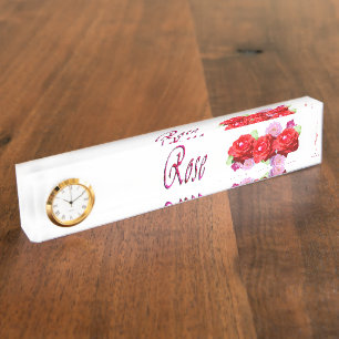 Rose Girls Name Logo With Roses, Nameplate