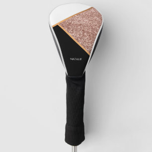 Rose Glitter Geometric Golf Head Cover