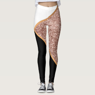 Rose Glitter Geometric Leggings