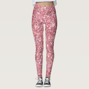Rose glitter leggings