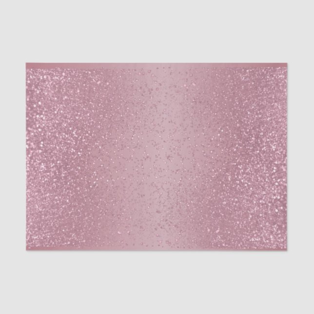 Rose Glitter on Ombre Rose Background Tissue Paper (Front)