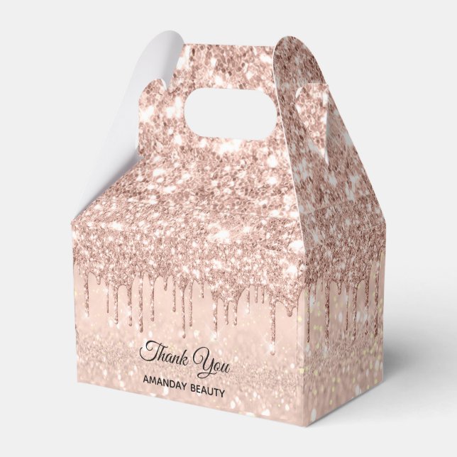 Rose Glitter Sweet 16th Bridal Wedding Favour Drip Favour Box (Front Side)