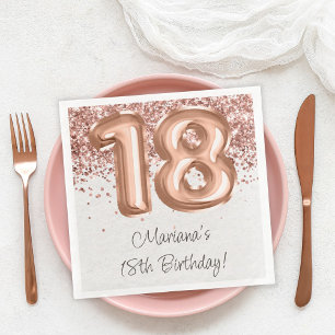  Rose Gold 18th Birthday Party Napkin