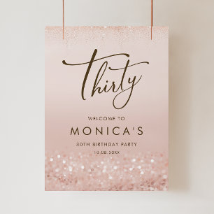 Rose Gold 30th Birthday Party Poster