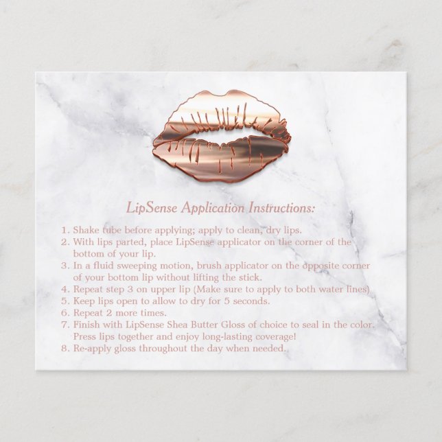 Rose Gold 3D Lips Marble Makeup Instruction Tips Flyer (Front)
