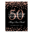 Rose Gold 50th Birthday Glitter Confetti Black