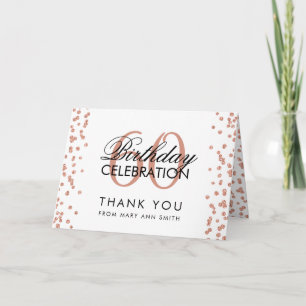 Rose Gold 60th Birthday Thank you Glitter Confetti