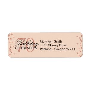 Rose Gold 70th Birthday Glitter Confetti Blush