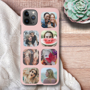 Rose Gold 7 Photo Square Template Collage iPhone 11Pro Max Case