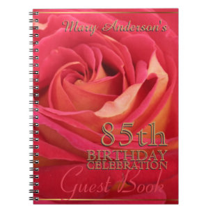 Rose Gold 85th Birthday Celebration Guest Book