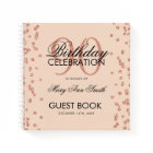 Rose Gold 90th Birthday Guestbook Confetti Blush