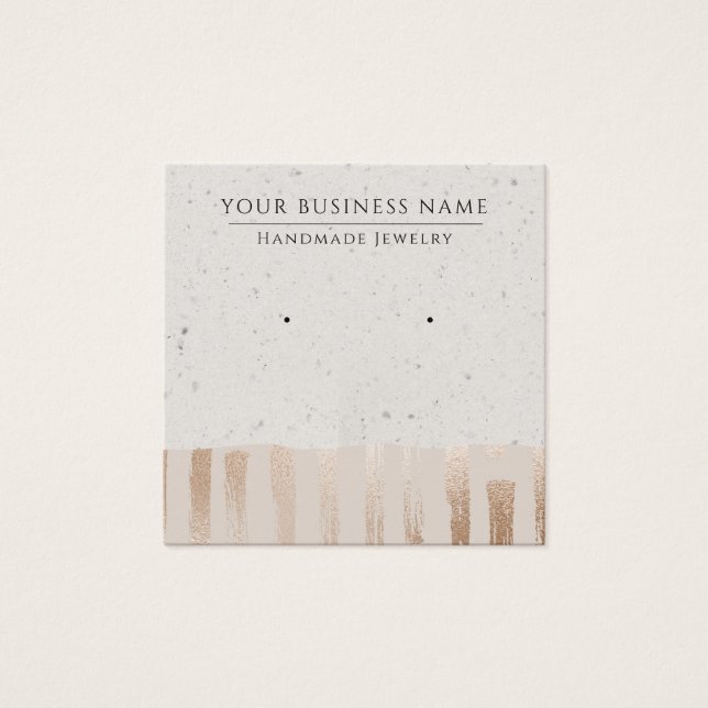 Rose Gold Abstract Modern Earring Display Cards (Front)
