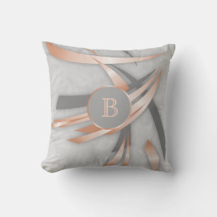 Rose Gold Abstract Monogram Cushion