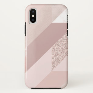 Rose Gold Abstract Pattern iPhone XS Case