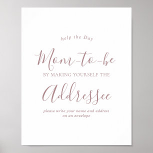 Rose Gold Address an Envelope Baby Shower Sign
