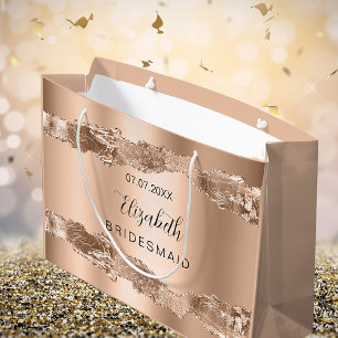 Rose gold agate geode bridesmaid large gift bag