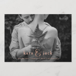 Rose Gold Ampersand Four Photo Save the Date Invitation