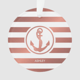 Rose Gold Anchor Ornament