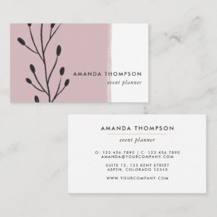 Rose Gold and Black Abstract Business Card