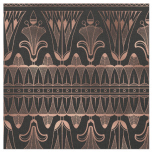 Rose Gold and Black Art Deco Fabric