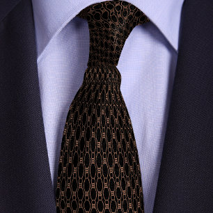Rose Gold and Black Bowling Pin Pattern Tie