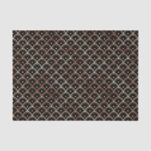 Rose Gold and Black Circles Art Deco Pattern Tissue Paper