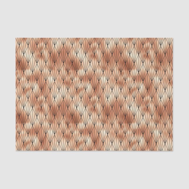 Rose Gold and Black Diamond Art Deco Pattern Tissue Paper (Front)