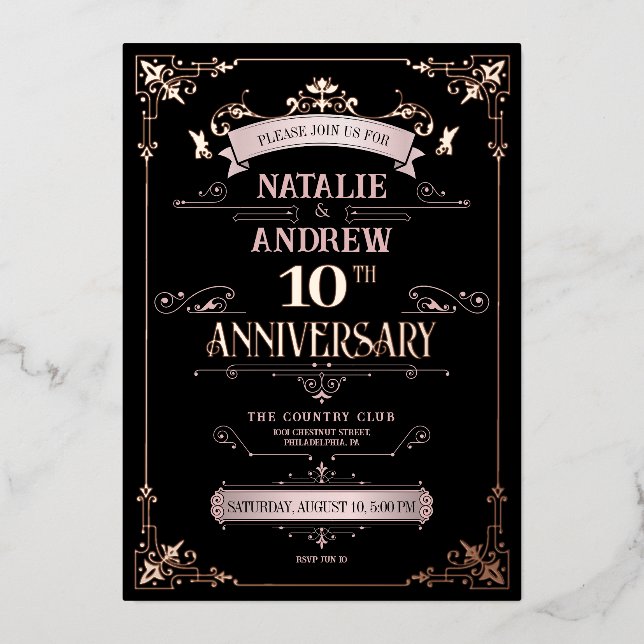 Rose Gold and Black Elegant  (Front)