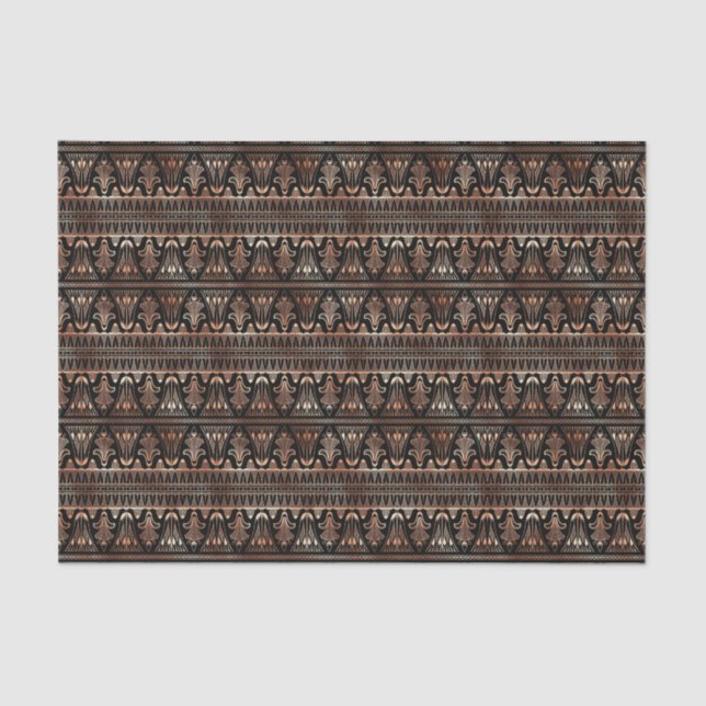 Rose Gold and Black Floral Art Deco Pattern Tissue Paper (Front)