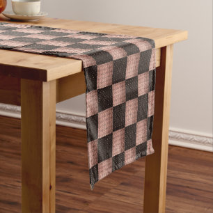 Rose Gold and Black Geometric Pattern  Short Table Runner