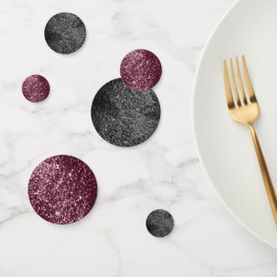 Rose Gold and Black Glitter Confetti