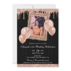 Rose Gold and Black Glitter Drip Photo Frame