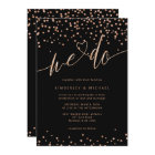Rose gold and Black Glitter Sparkle We Do Wedding
