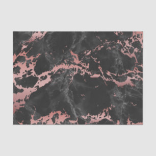Rose Gold and Black Marble Tissue Paper