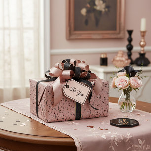 Rose gold and Black Musical Wrapping Paper