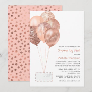 Rose Gold and Blush Baby or Bridal Shower by Mail Invitation
